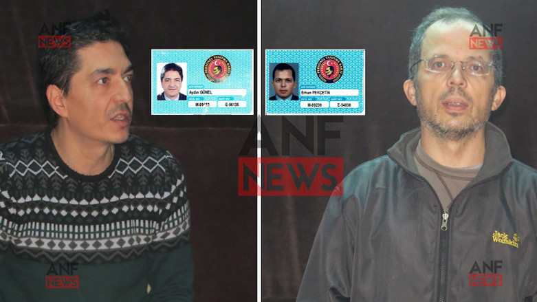 The two men the Kurdistan Workers' Party (PKK) said were 'high-level' Turkish spies it captured last year. (Photo: ANF)